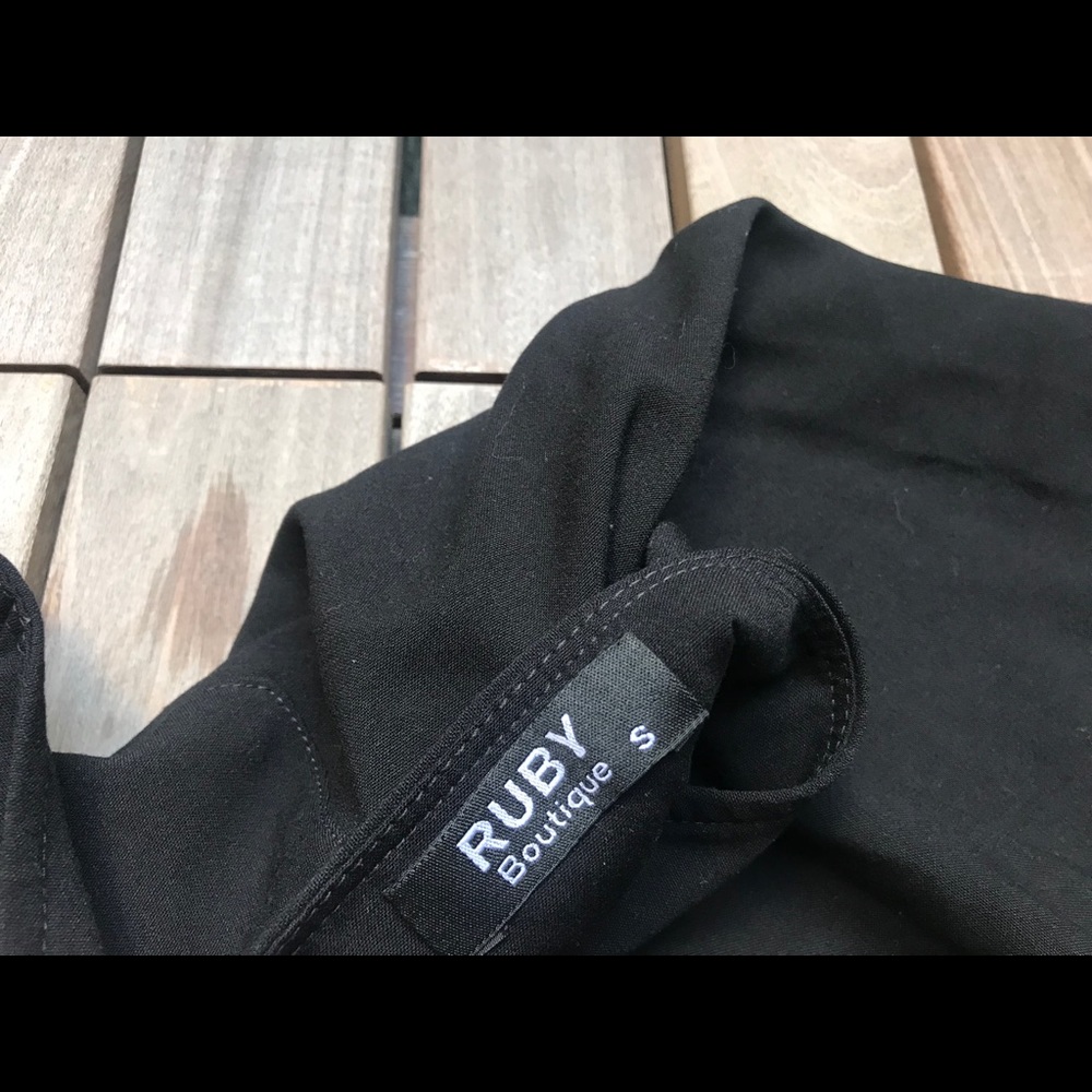 Ruby Boutique Solid Black A Line Zip Up Skirt - image 4